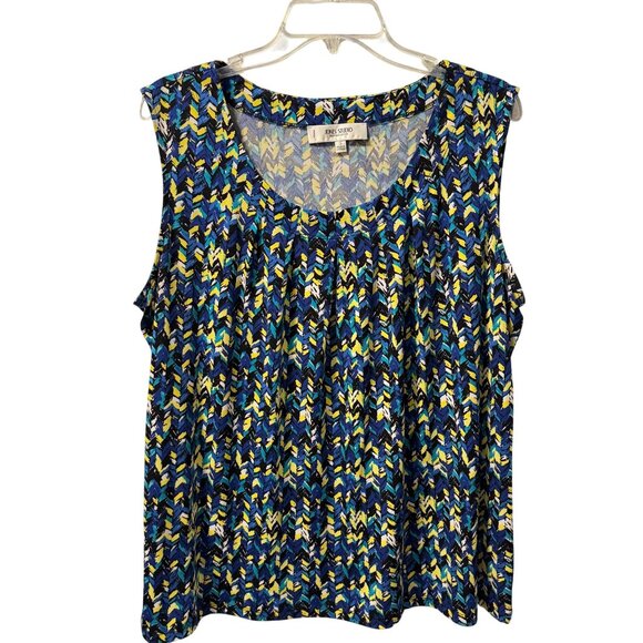 Jones Studio Womens Sleeveless Blouse Sz 1X green multi women blouse - Picture 7 of 12